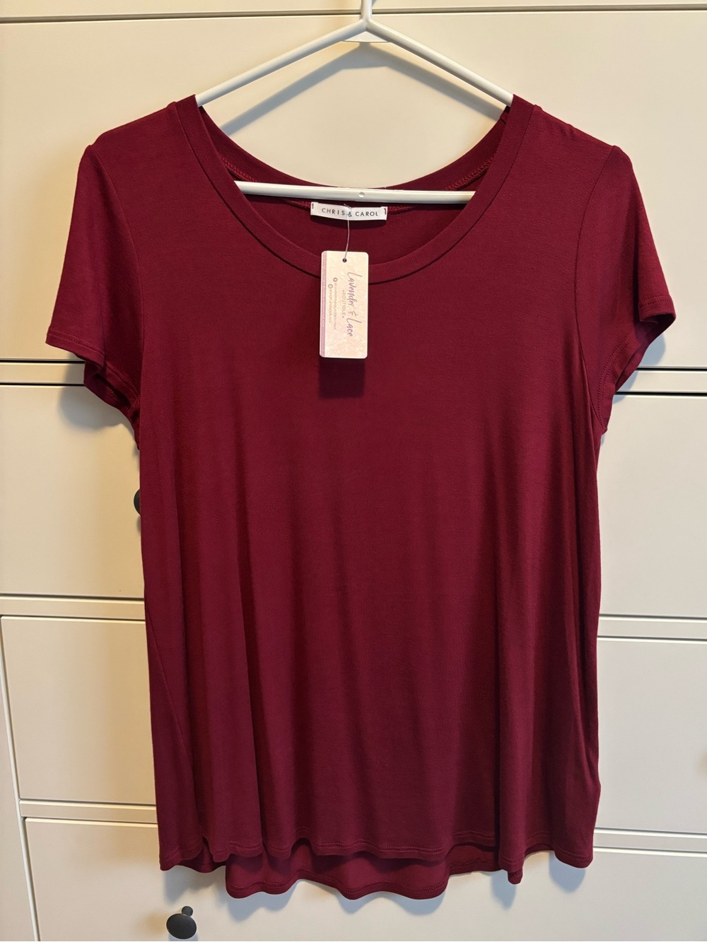 Chris & Carol - Burgundy T-Shirt
